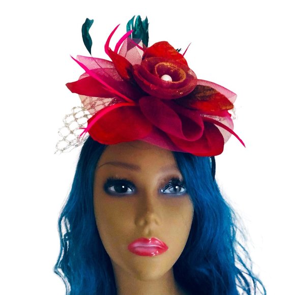 Holiday Headpiece Kentucky Derby Fascinator Party Headband Handcrafted NEW main image 6